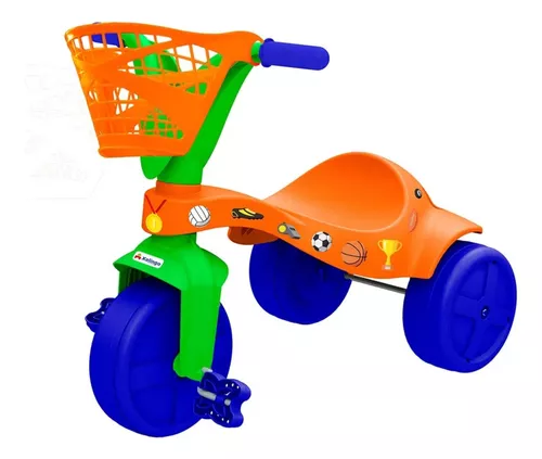 Triciclo Infantil Esportes Com Cestinha Brinquedo Xalingo
